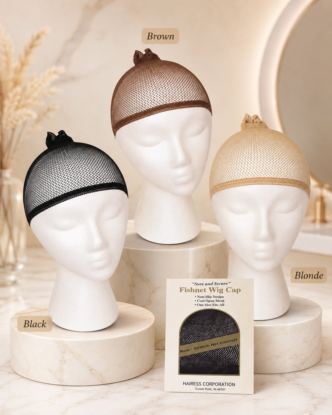 Fishnet Wig Cap Packaged