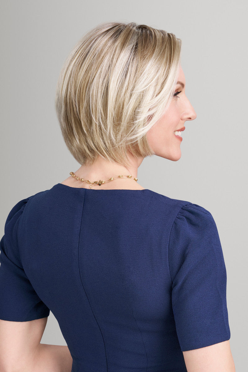 Ava wig, color 22F16S8 Venice Blonde, back view