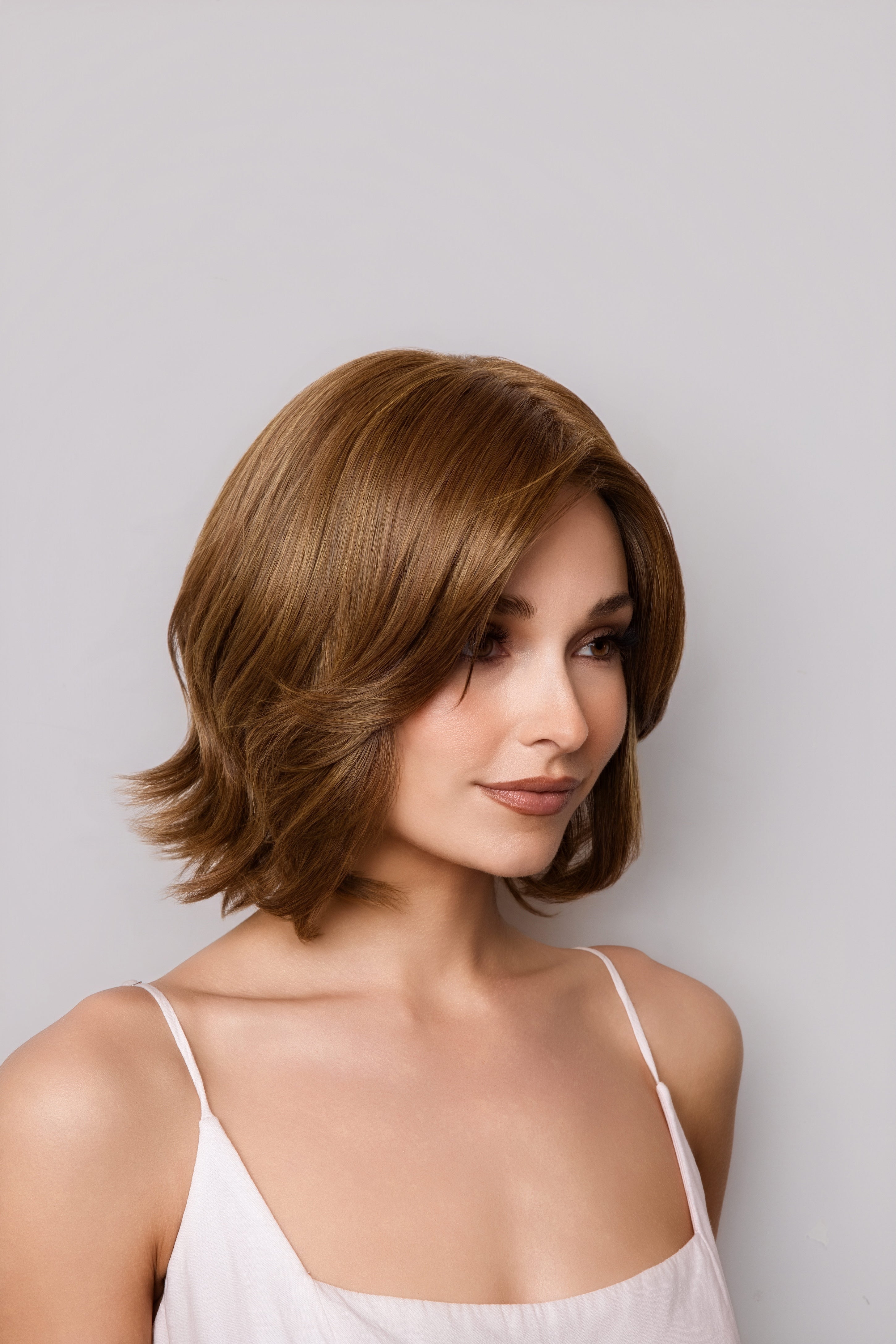 Farren by Noriko. / Heat Friendly Synthetic / Extended Lace Front, Monofilament top, Hand Tied
