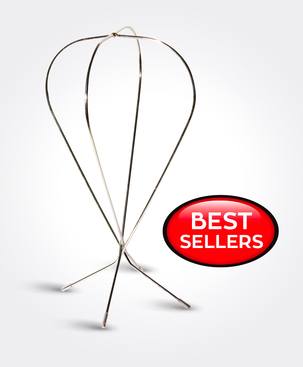 Metal Travel Wig Stand Chrome