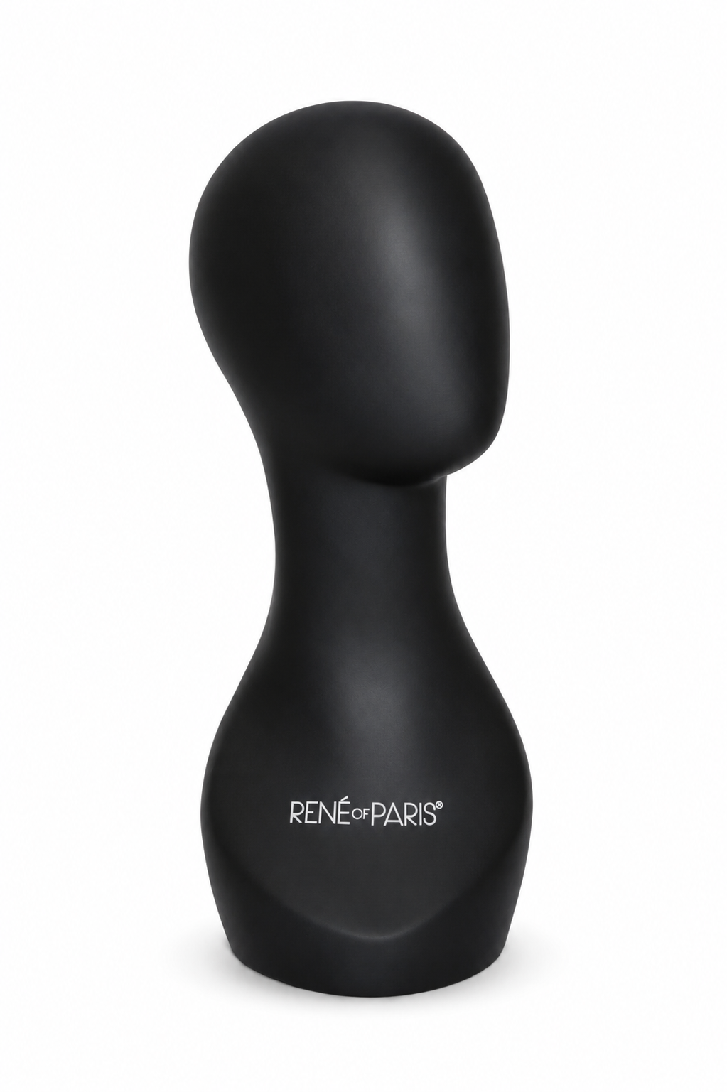 18 inch black mannequin head with logo
