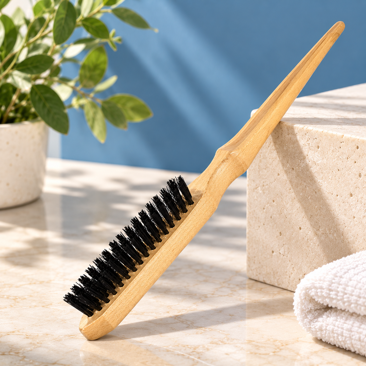 Nylon Tease Brush Wooden Handle