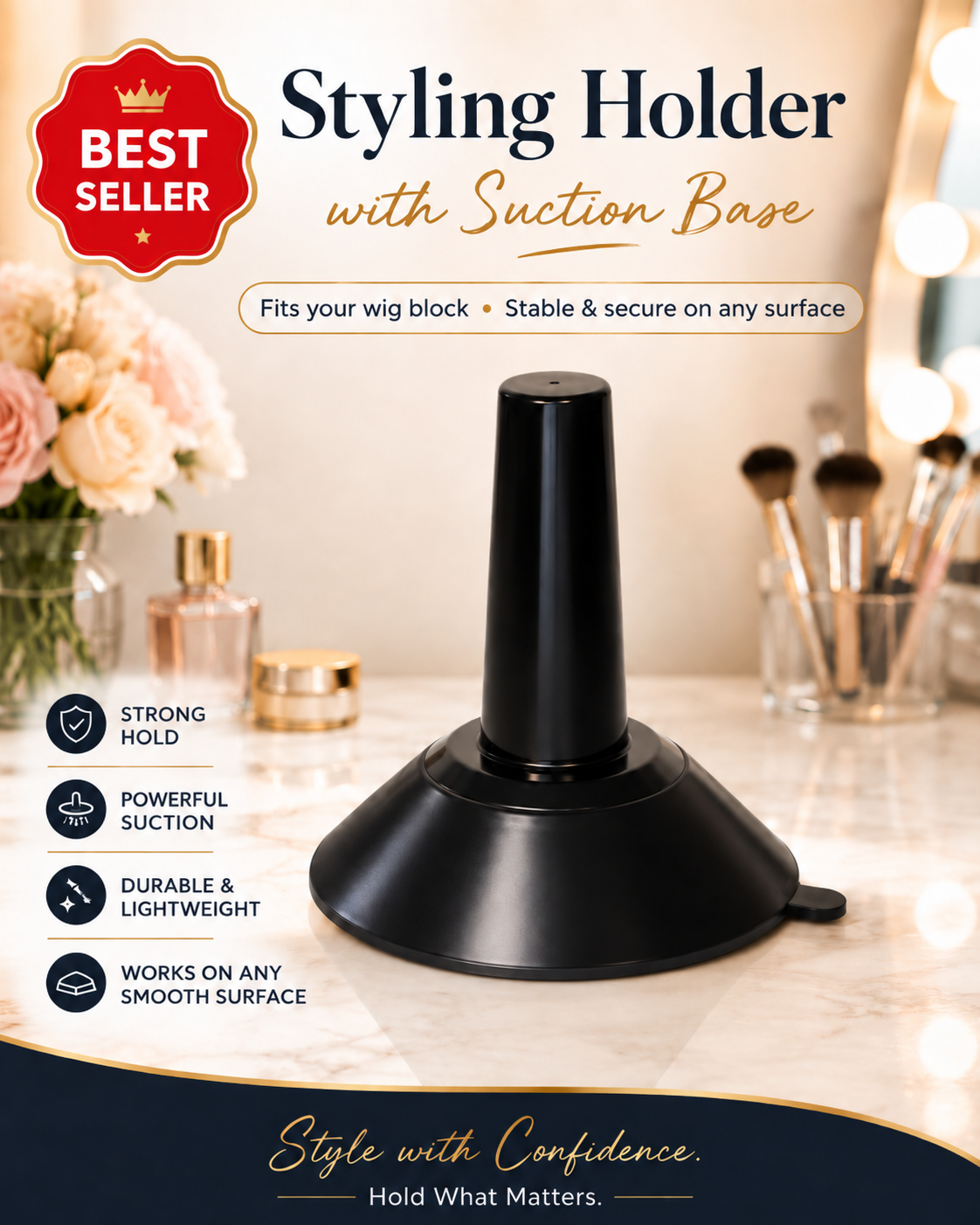 Styling Holder with Suction Base