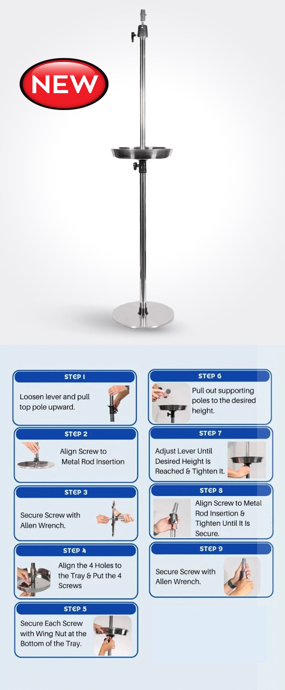 Stainless-Steel Mannequin Stand with Tray