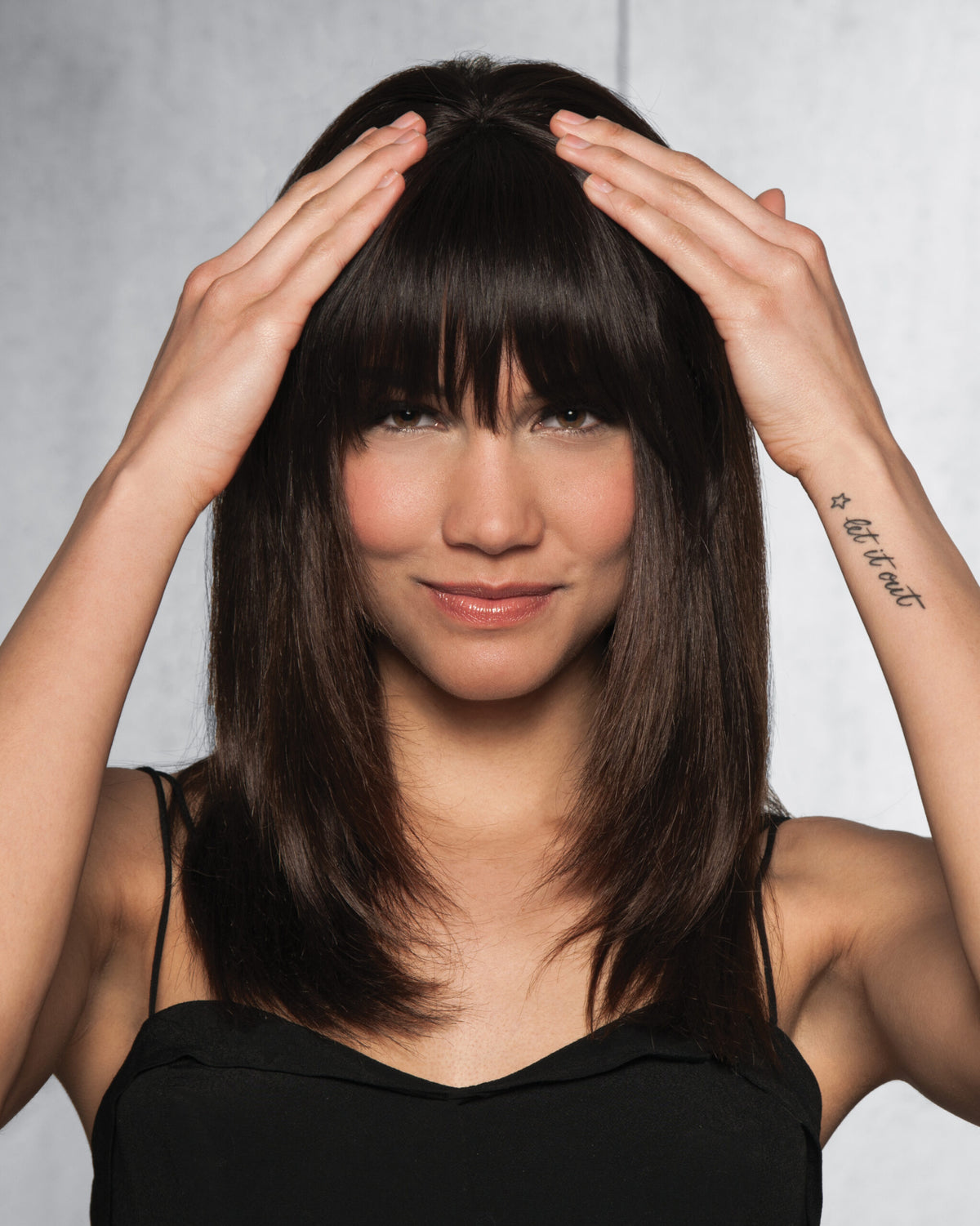 Human Hair Clip-In Bangs by HairDo - model photo 5