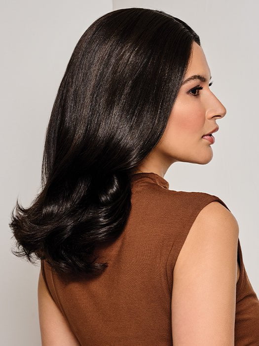 16 On Key by Raquel Welch - side view showing monofilament lace base