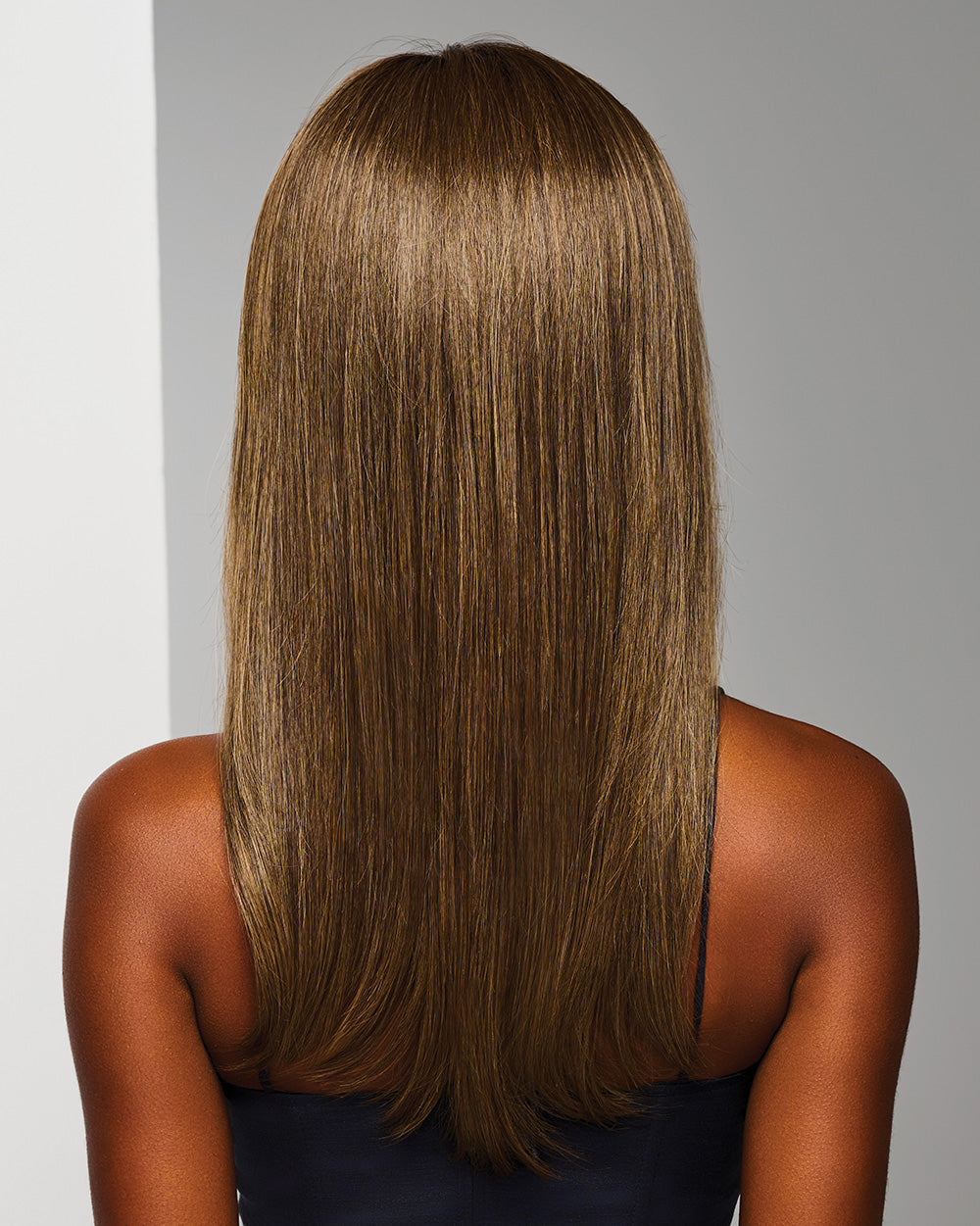 Model is wearing Sleek Sophistication by Raquel Welch in RL8/12SS Shaded Iced Mocha