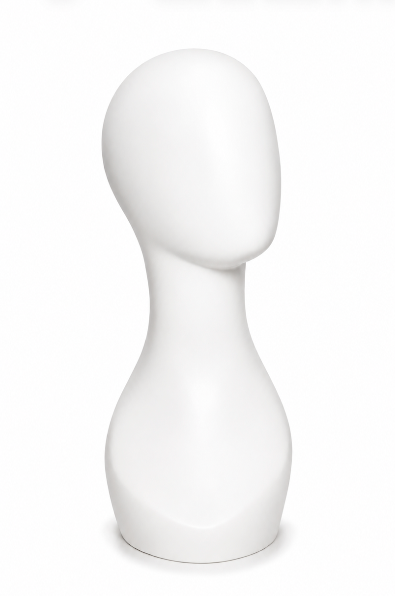18 inch white mannequin head without logo