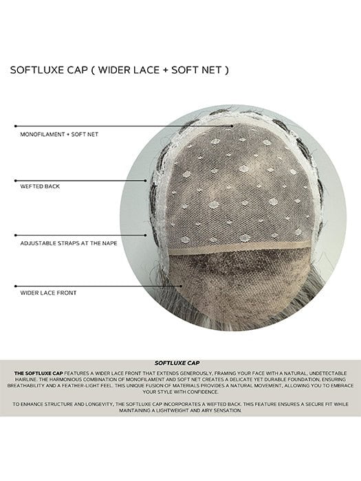 Glenn by Amore - cap construction diagram, Wide Lace Front Soft Net Monofilament Top