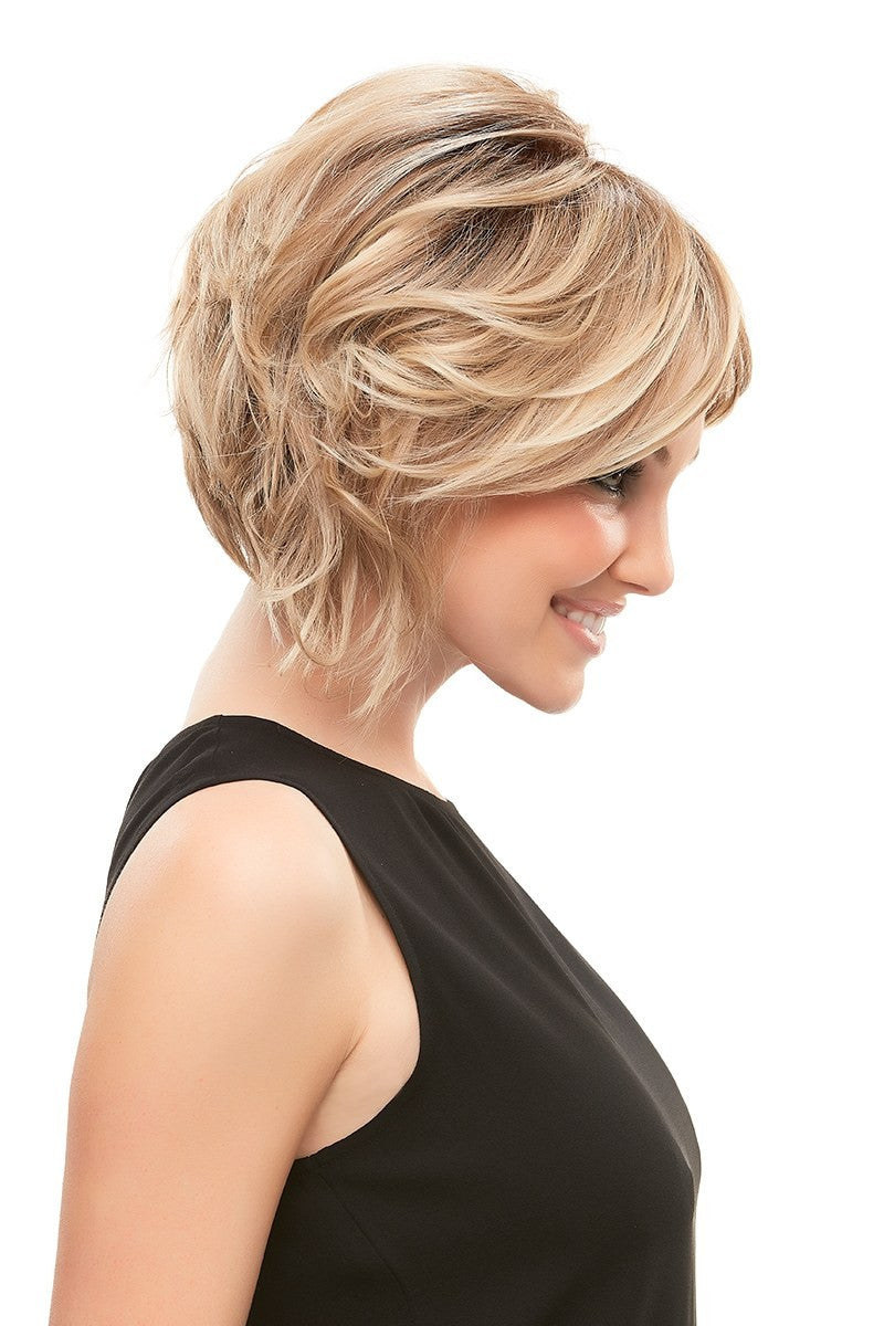 Eve wig, color 12FS8 Shaded Praline, side view