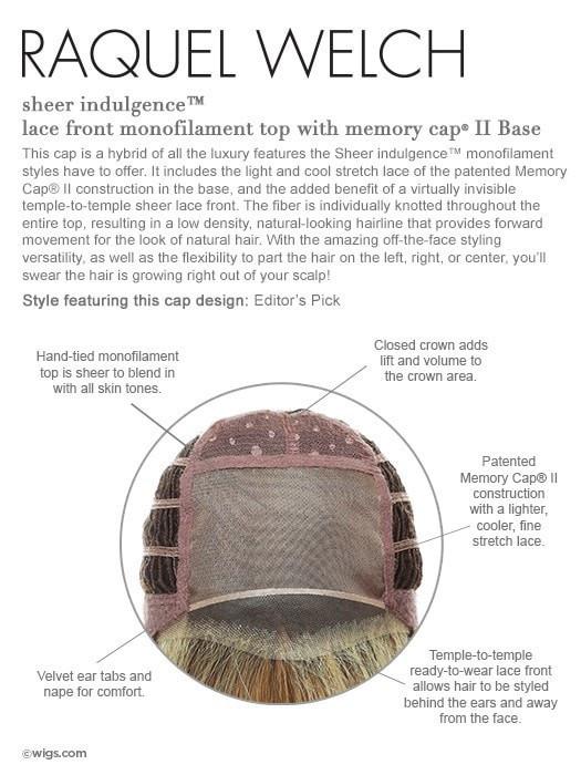 Memory Cap II with lace front and monofilament top, see cap construction chart for details